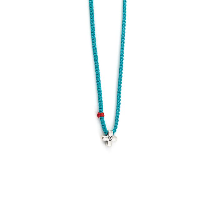 Babylonia Necklace Cross Turquoise – 935 Sterling Silver - Image 1
