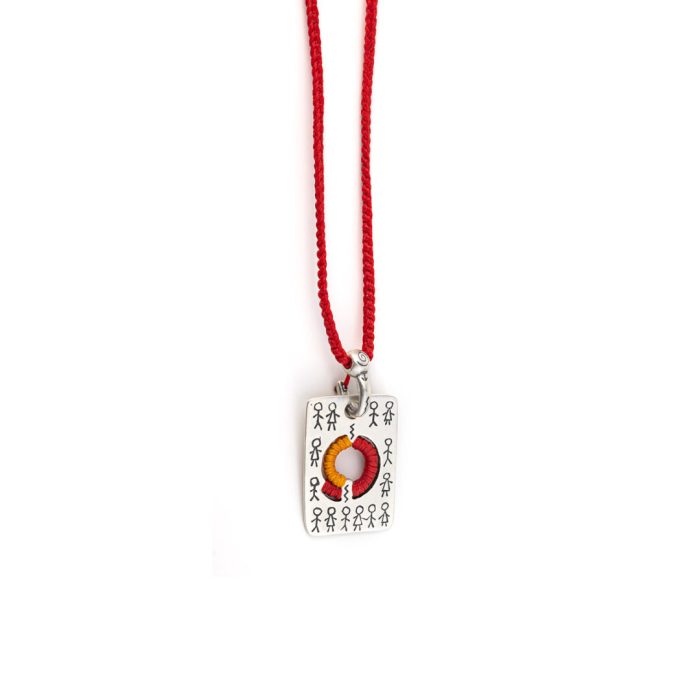 Babylonia Necklace Symbols Red – 935 Sterling Silver - Image 2