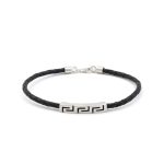 Meander Thin Caoutsouk Bracelet - 925 Sterling Silver - Image 5