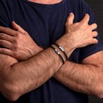 Evil Eye Rubber Bracelet - Sterling Silver - Image 2