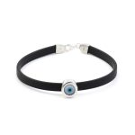 Eye Rubber Bracelet - Sterling Silver