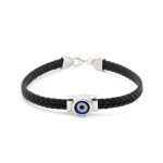 Eye Leather Bracelet - Sterling Silver - Image 3