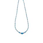 Meander Necklace - Sterling Silver and Blue Opal