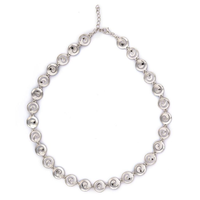 Spiral Necklace - Blue Opal 925 Sterling Silver - Image 2