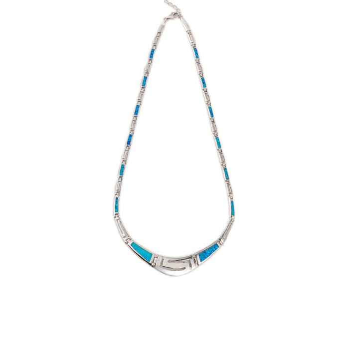 Meander - Greek key Opal necklace - Image 1