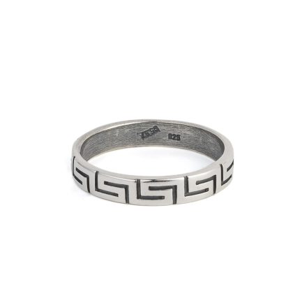 Meandros Greek Key Ring in Sterling Silver
