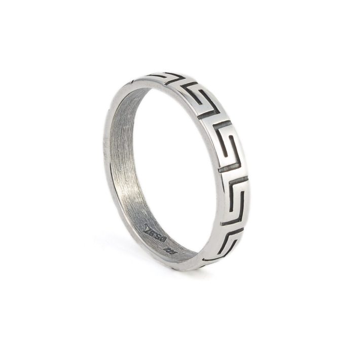 Meandros Greek Key Ring in Sterling Silver - Image 2