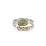 Δαχτυλίδι με Περίδοτο και Zircon – Ασήμι 925 Επιχρυσωμένο