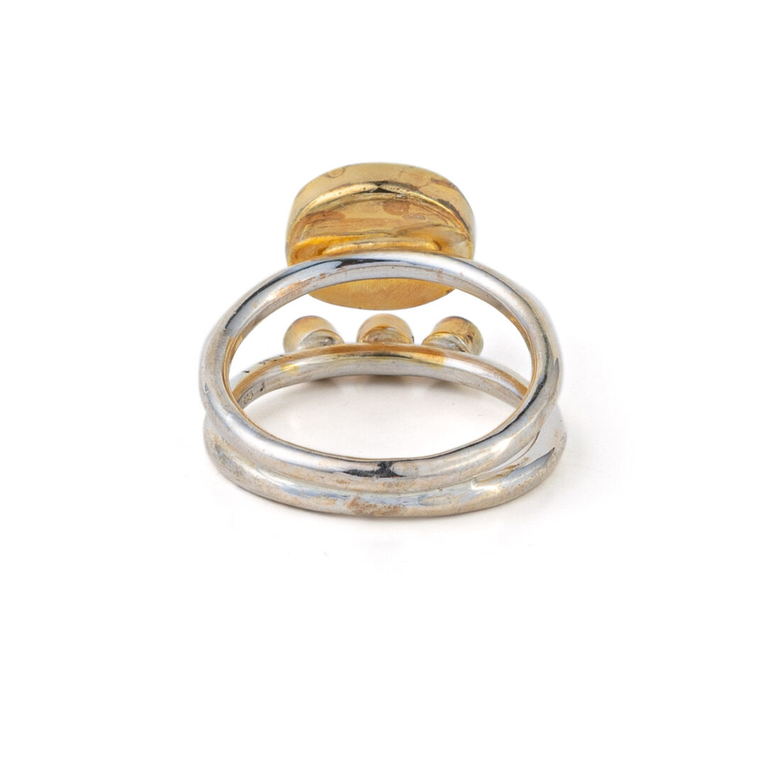 D3005a2 925 Sterling Silver and Gold Plated Ring with Amethyst and Zircon - Image 3