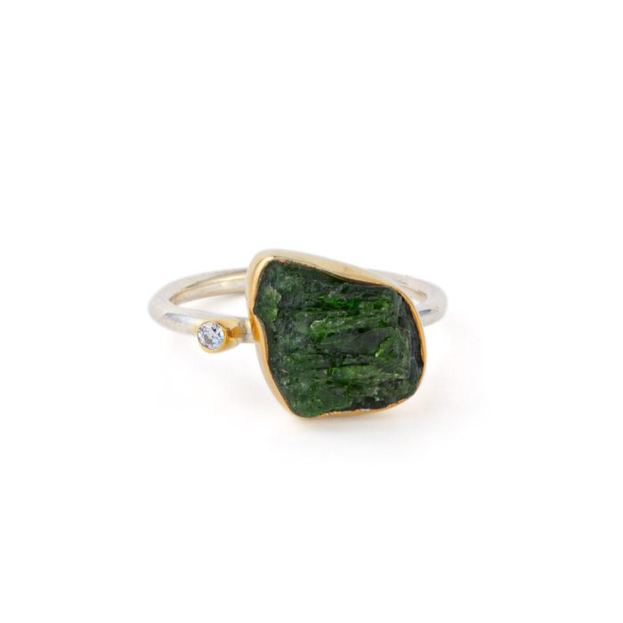 Δαχτυλίδι Diopside – Ασήμι 925 Επιχρυσωμένο - Image 1
