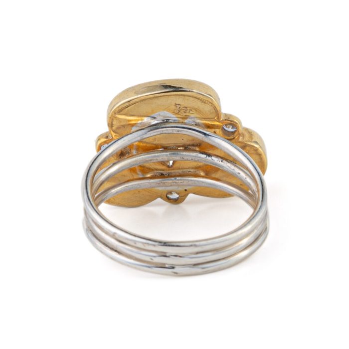 Δαχτυλίδι Aqua Marine Pearl Peridot – Ασήμι 925 Επιχρυσωμένο - Image 3