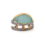 Δαχτυλίδι Οξειδωμένο με Amazonite – Ασήμι 925 Επιχρυσωμένο