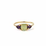 Δαχτυλίδι Peridot και Amethyst – Ασήμι 925 Επιχρυσωμένο