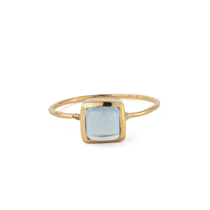 Δαχτυλίδι Blue Topaz – Επιχρυσωμένο Ασήμι 925 - Image 1