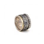 Spiral Spinner Ring – 925 Sterling Silver and 14K Gold - Image 3