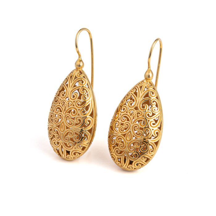 Kallisto teardrop Earrings in Gold plated silver 925 - Image 1