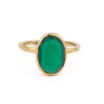 Δαχτυλίδι με Green Chalcedony - Ασήμι 925 και Επιχρυσωμένο