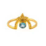 Δαχτυλίδι Blue Topaz - Ασήμι 925 Επιχρυσωμένο