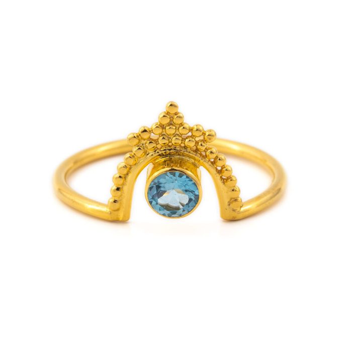 Δαχτυλίδι Blue Topaz - Ασήμι 925 Επιχρυσωμένο - Image 1