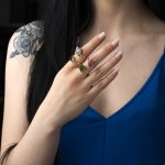 Δαχτυλίδι Diopside – Ασήμι 925 Επιχρυσωμένο - Image 2