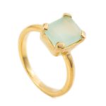 Δαχτυλίδι με Aqua Chalcedony - Ασήμι 925 και Επιχρυσωμένο - Image 3