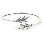 Olive Leaves Hinge Bracelet - 925 Sterling Silver and Gold Plated - Image 2