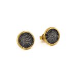 Phaistos Disc Stud Earrings - Sterling Silver and Gold Plated - Image 5