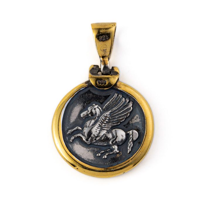Pegasus Pendant - 925 Sterling Silver Gold Plated - Image 5