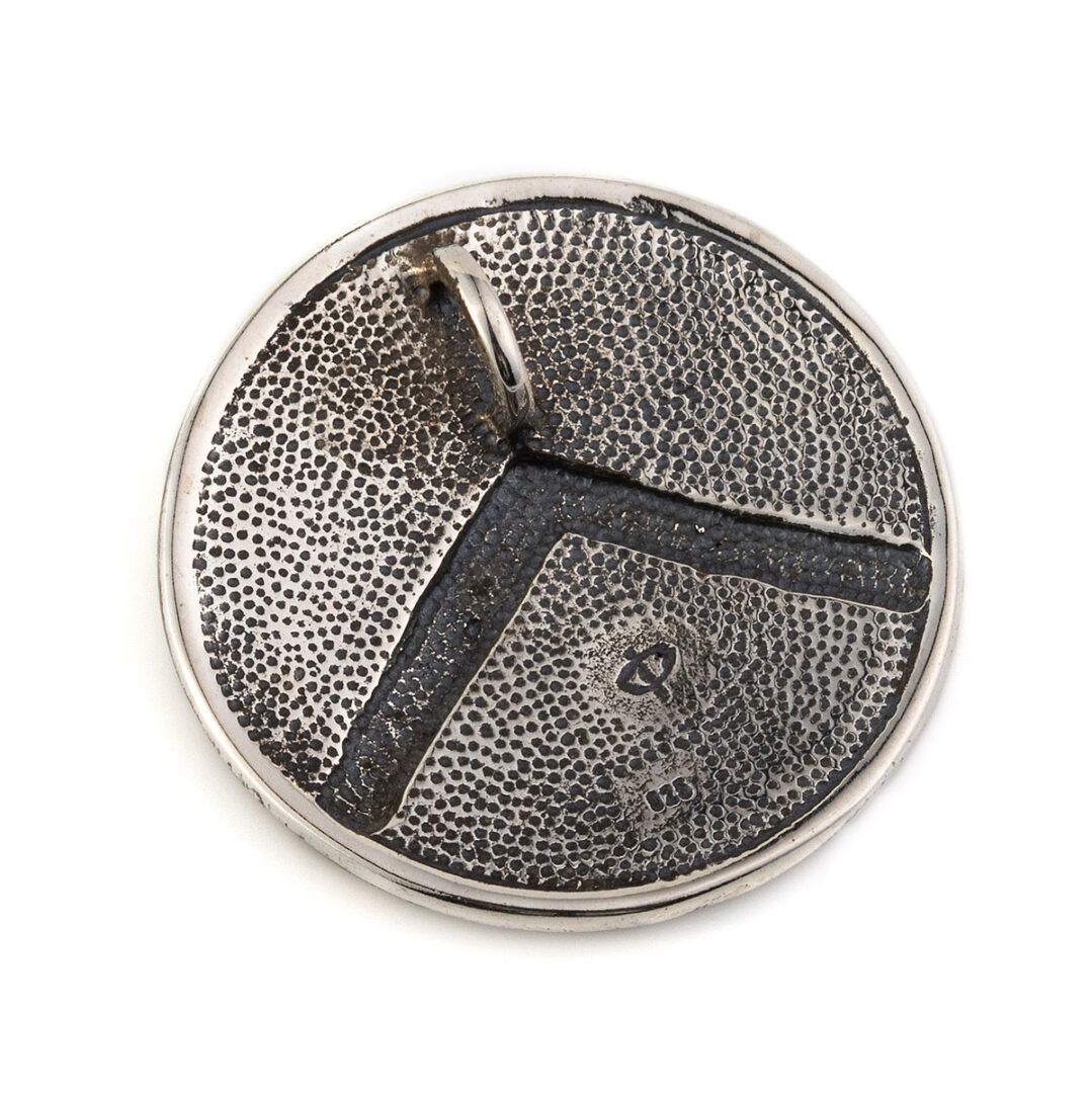 FR-P-01773021b Spartan Shield Pendant - Sterling Silver & Gold Plated - Image 4