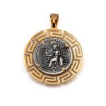 Alexander the Great 14K Gold and Sterling Silver Coin Pendant - Image 3