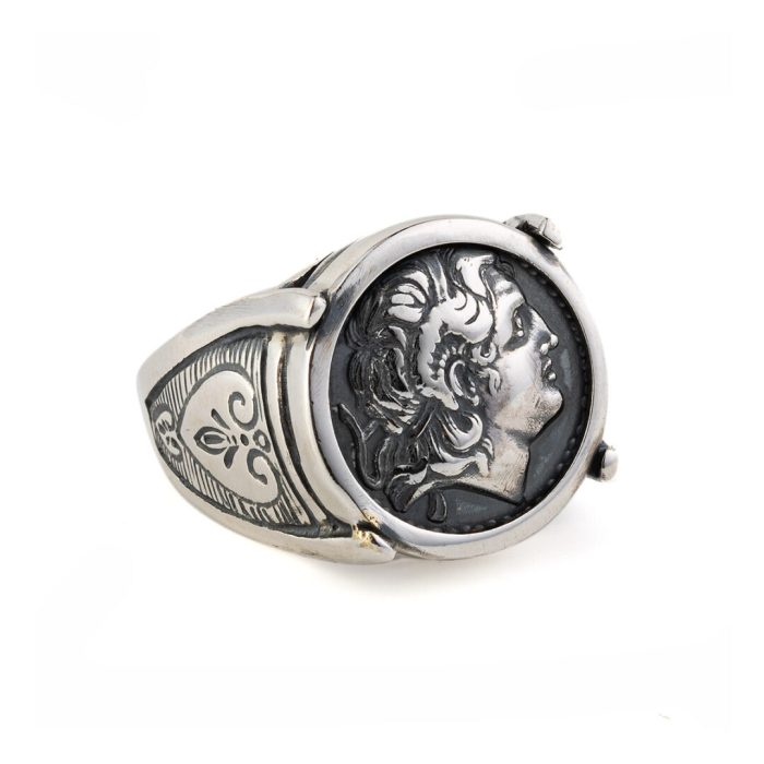 Alexander The Great Coin Ring – 925 Sterling Silver - Image 1
