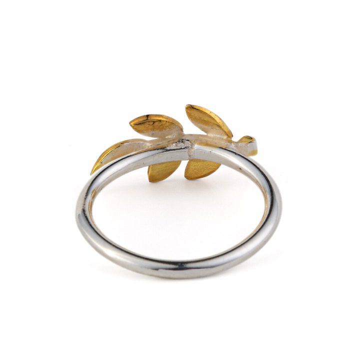 Leaf Ring - Sterling Silver and Gold Plated - Image 2
