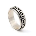 Greek Key Meander Band Spinner Ring in Sterling Silver - Image 3
