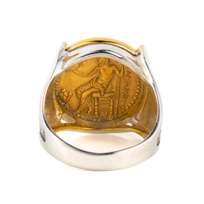 Hercules Coin Sterling Silver Gold Plated Ring - Image 3