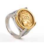 Hercules Coin Sterling Silver Gold Plated Ring - Image 4