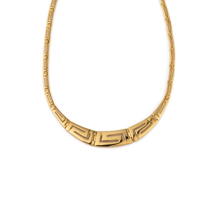 Greek Key Meander Silver Necklace - Image 1