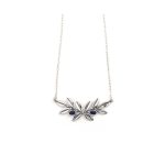 Olive Leaf Necklace with Stone  - 925 Sterling Silver - Image 2