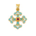 Βυζαντινός Σταυρός με Ρουμπίνι - 18Κ Χρυσό - Image 3