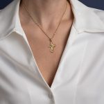 18Κ Χρυσός Σταυρός με Ημιπολύτιμους Λίθους - Image 2