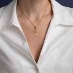 18K Gold Byzantine Filigree Ruby Cross - Image 2