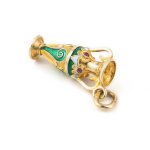 14k Gold Pendant Amphora with enamel - Image 2