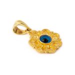 Μενταγιόν Φλοράλ Μάτι - Χρυσό 14Κ - Image 3