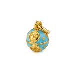 Egg Pendant Necklace with Enamel – Sterling Silver Gold Plated