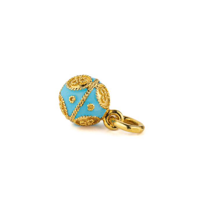 Egg Pendant Necklace with Enamel – Sterling Silver Gold Plated - Image 3