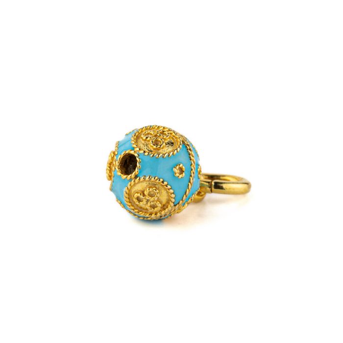 Egg Pendant Necklace with Enamel – Sterling Silver Gold Plated - Image 5