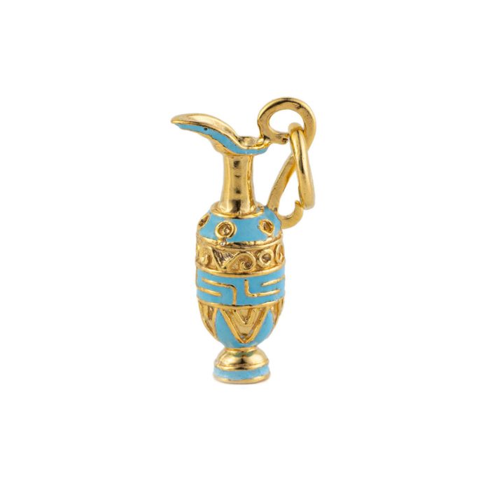 Amphora Pendant Necklace with Meander – 925 Sterling Silver and Gold Plated - Image 1