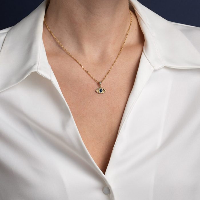 Evil Eye Pendant - 14K Gold - Image 2