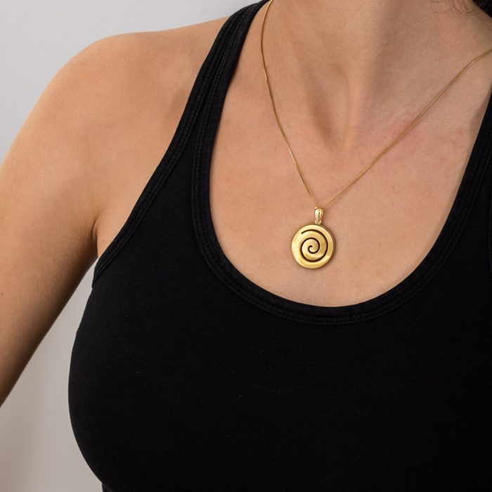 14k Gold Spiral Pendant - Image 2