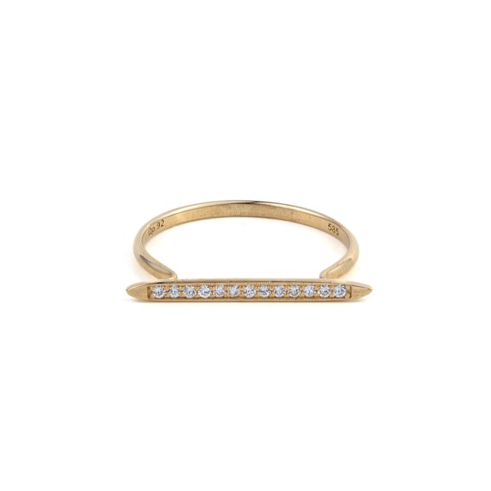 14K Yellow Gold Ring with Cubic Zirconia - Image 1