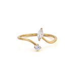 14Κ Κίτρινο Χρυσό Ανοιχτό Δαχτυλίδι με Ζιργκόν